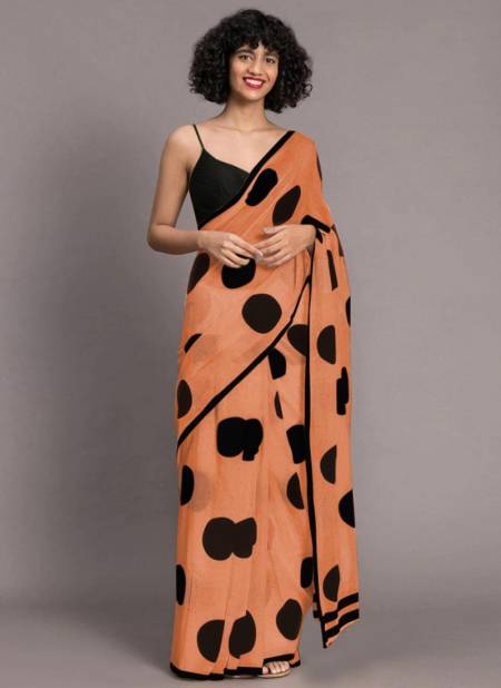 Orange Colour VARNI AMAZIA Fancy Designer Party Wear Soft Cahnderi Original Digital Printed Saree Collection 2407